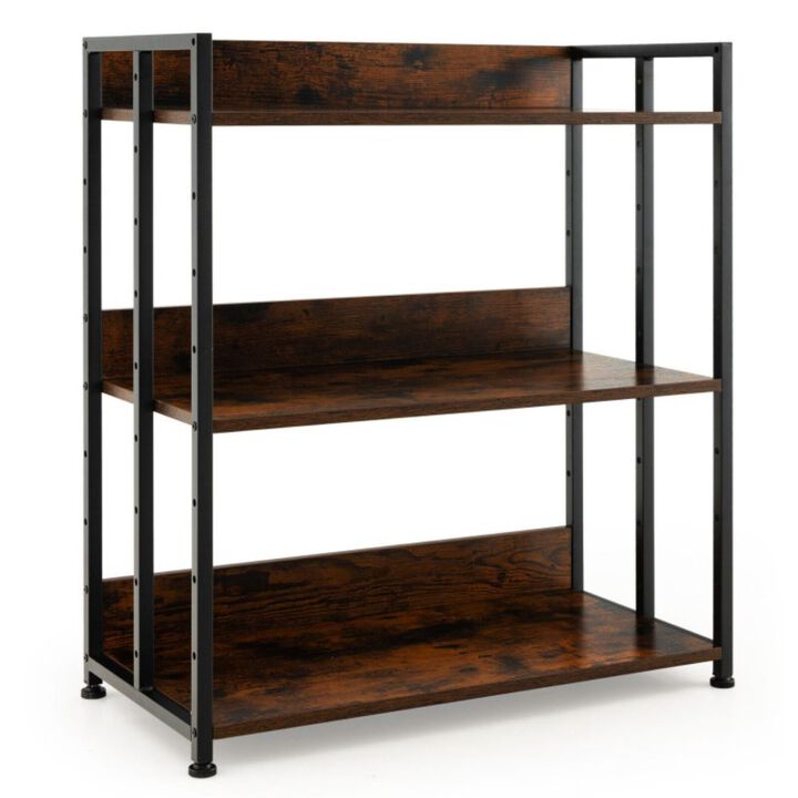 Hivago 3/5-Tier Industrial Bookshelf Storage Shelf Display Rack with Adjustable Shelves
