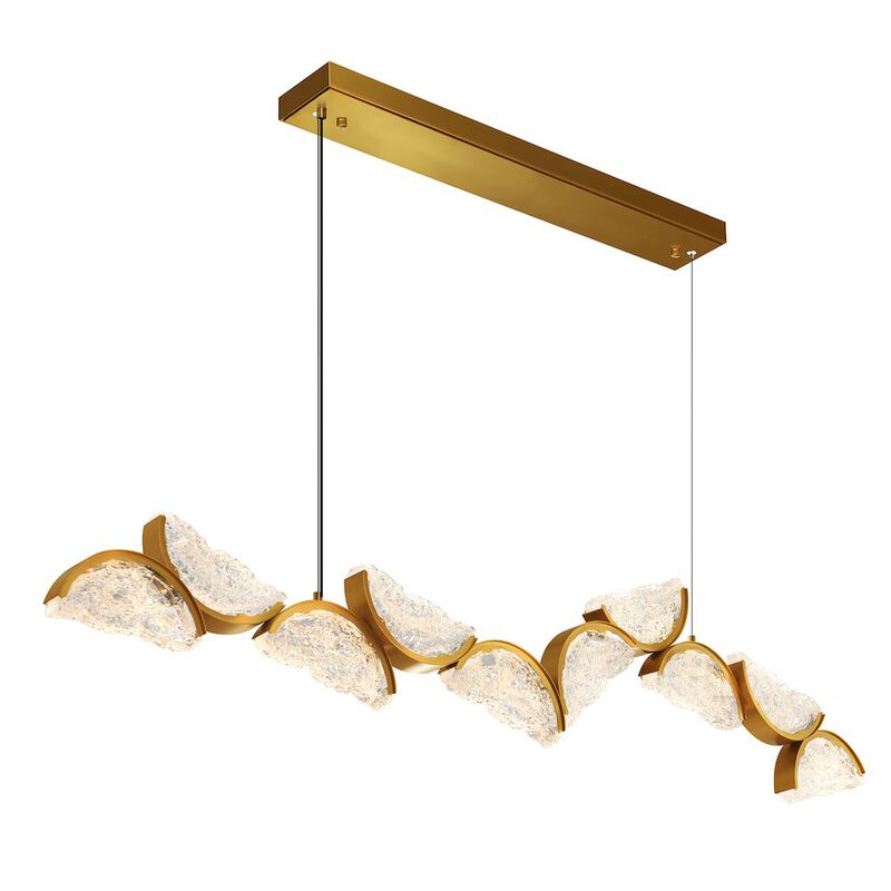 CWI Lighting Moon Integrated LED Brass Chandelier