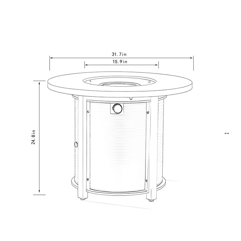Cambid Propane Gas Fire Pit Table image number 8