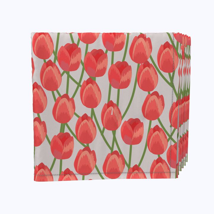 Fabric Textile Products, Inc. Napkin Set, 100% Polyester, Set of 4, Summer Tulip Time