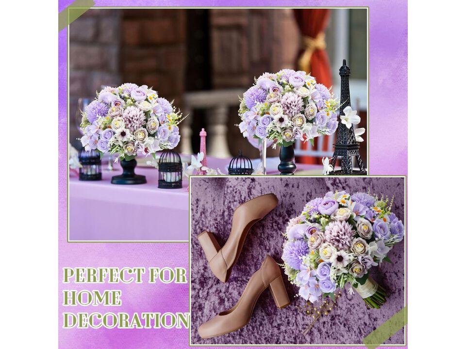 6 Bundle Purple Artificial Hydrangea Flower Stems Vase Filler