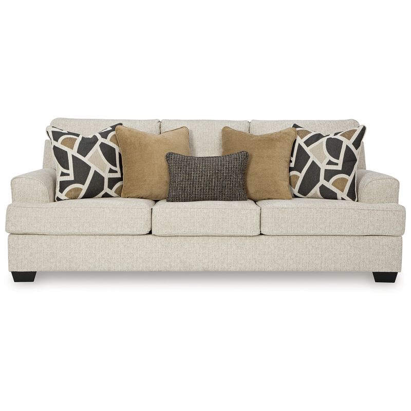 Burgess Sofa, Quartz Beige Polyester, 5 Accent Throw Pillows, 97 Inch image number 2