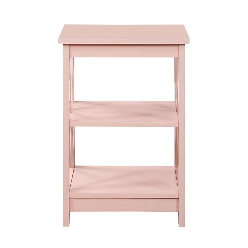Convience Concept, Inc. Oxford End Table with Shelves Blush Pink