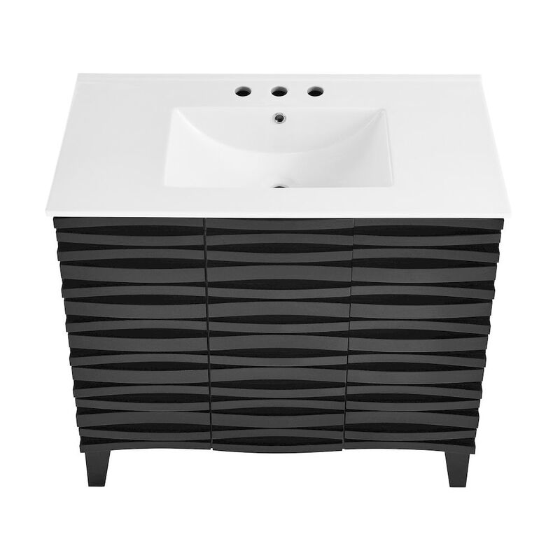 Swiss Madison Cascade 36 in. Bathroom Vanity with 3-Hole Ceramic Sink Top image number 3