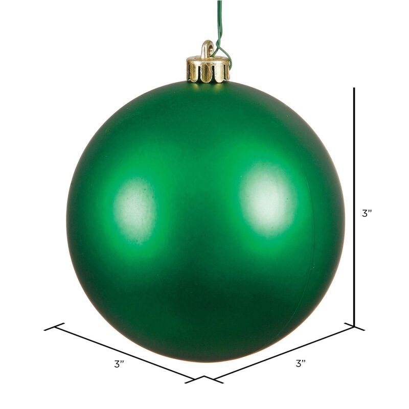 Vickerman 3" Green Matte Ball Ornament, 12 per Bag image number 2