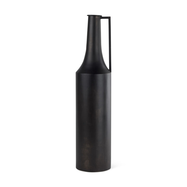 HomeRoots 24" Black Metal Jug Vase