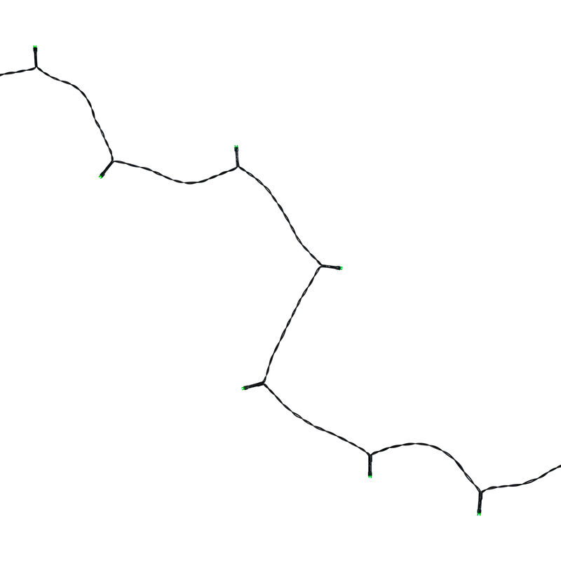 20 Battery Operated Green LED Wide Angle Christmas Lights - 9.5 ft Green Wire