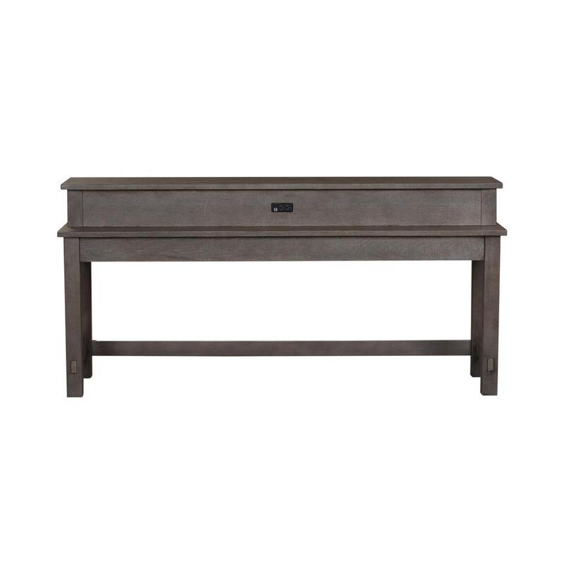 Liberty Furniture Modern Farmhouse Console Bar Table in Dusty Charcoal w/ Heavy Distressing image number 6
