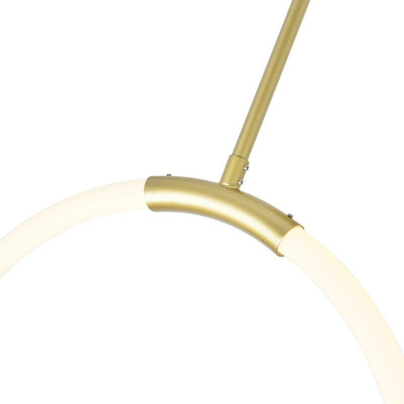 CWI Lighting Hoops 2 Light LED Chandelier With Satin Gold Finish