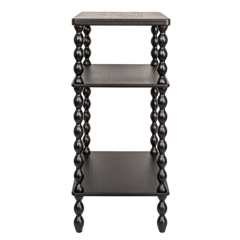 Bobbin Leg Rectangle Wood Accent Table, Black image number 4
