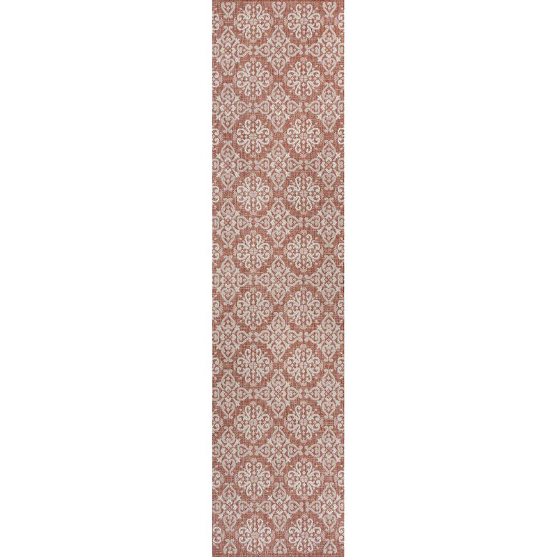 Amora Traditional Mediterranean Tile Design Indoor/Outdoor Area Rug