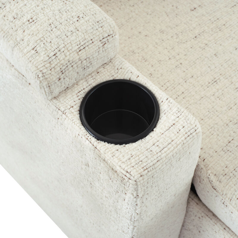 Merax Sectional Sofa with Storage and 2 Cup Holders