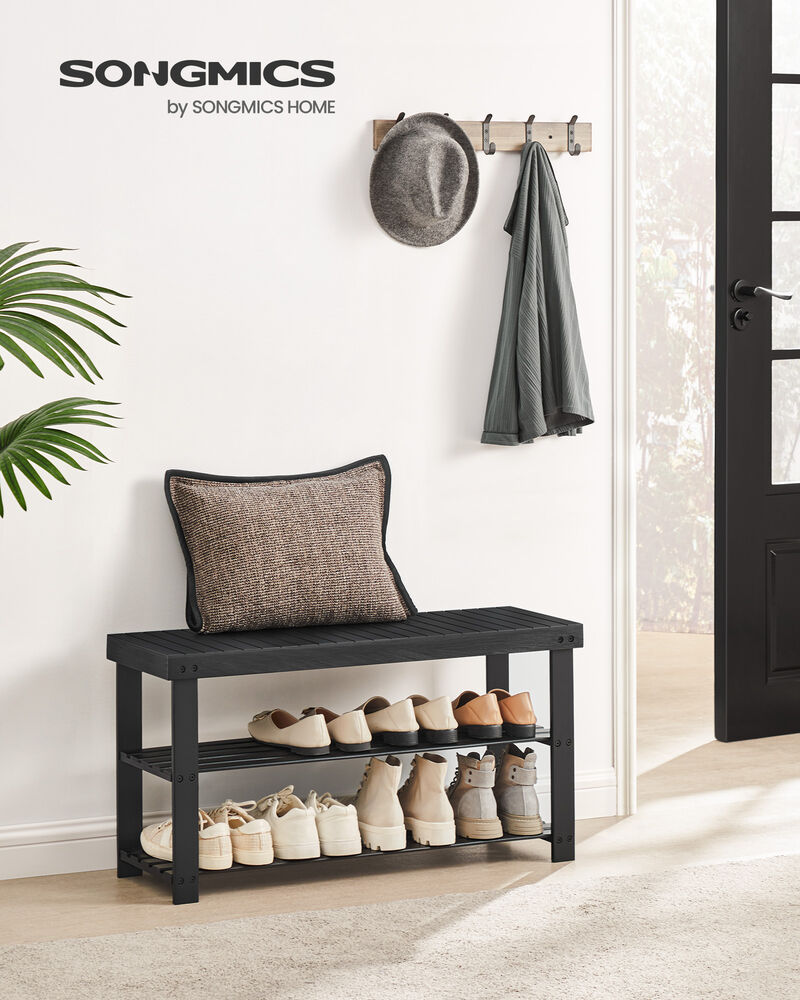 Freestanding 3-Tier Wicker Shoe Rack – Lightweight Shoe Organizer for Bedroom, Apartment or Small Spaces