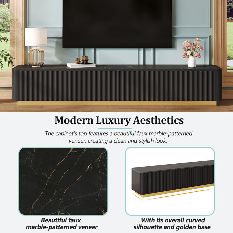 Merax Luxury Fluted TV Stand for TVs
