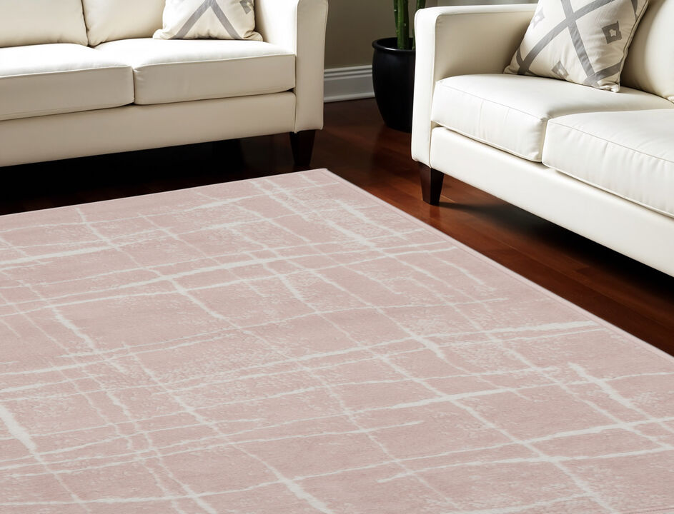 HomeRoots Abstract Distressed Non Skid Area Rug