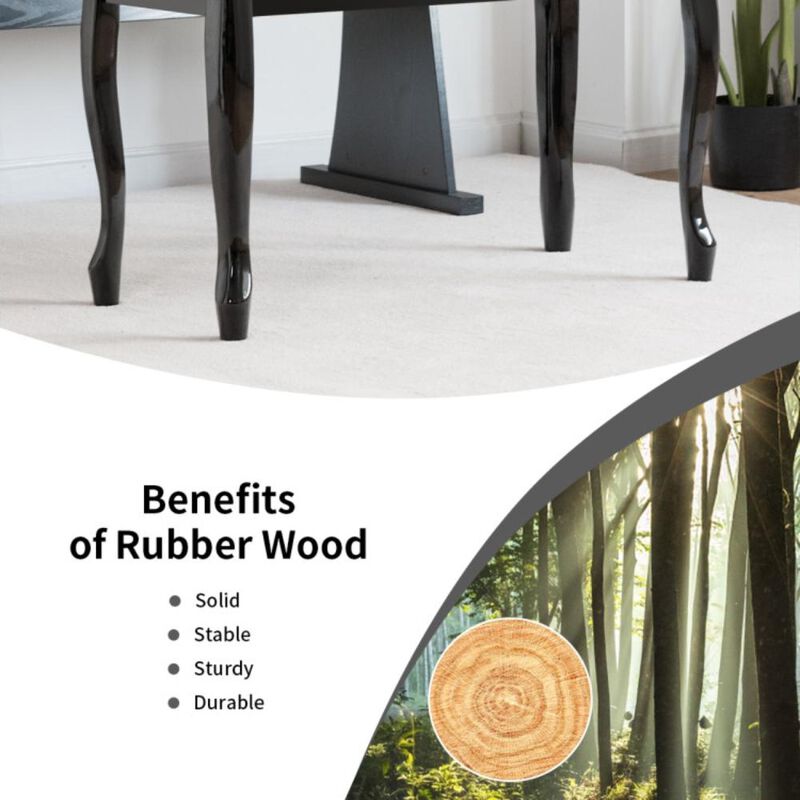 Hivvago Solid Wood PU Leather Piano Bench with Storage