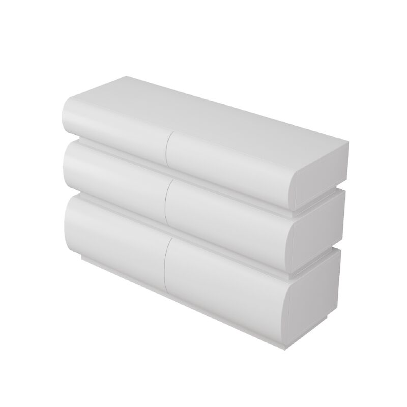 6 Drawer Dresser for Bedroom, White Dresser No Handle, Modern 6 Chest of Drawers with Wide Storage image number 0