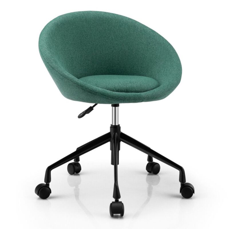 Hivago Adjustable Swivel Accent Chair Vanity Chair with Round Back-Green