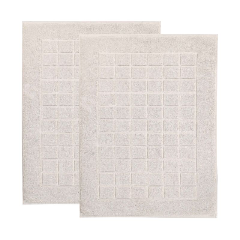 Washable Cotton Checkered Bath Rug Set of 2 for Bathrooms image number 0