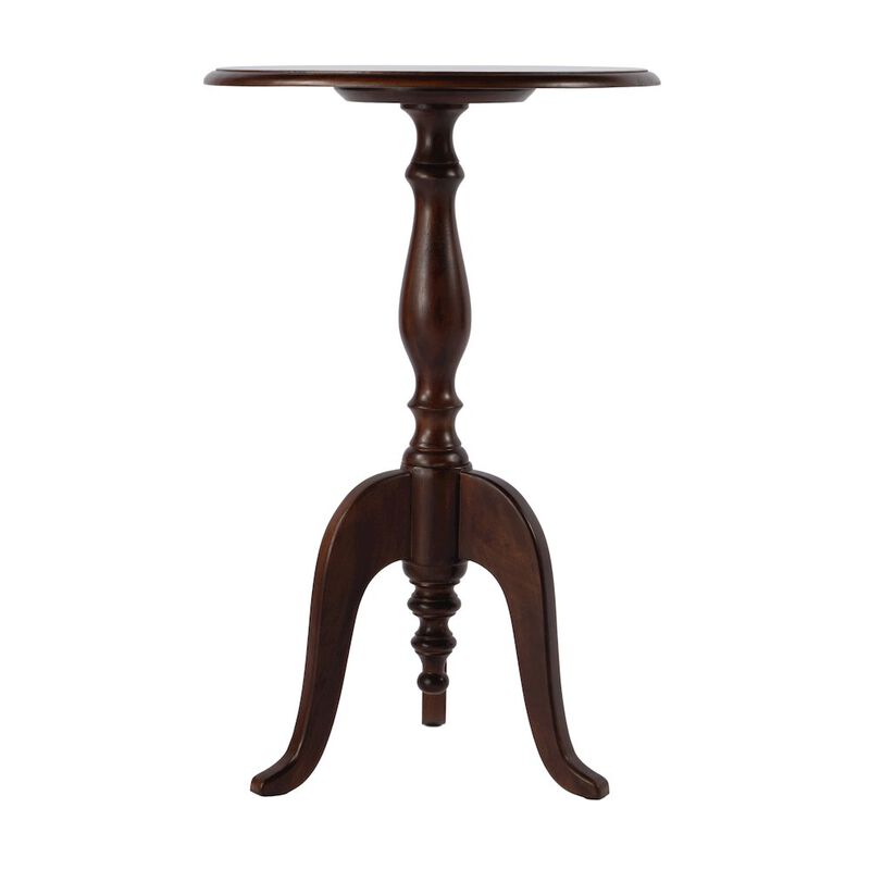 Butler Specialty Tia 18 in. W Round Wood Pedestal Side Table, Brown image number 2