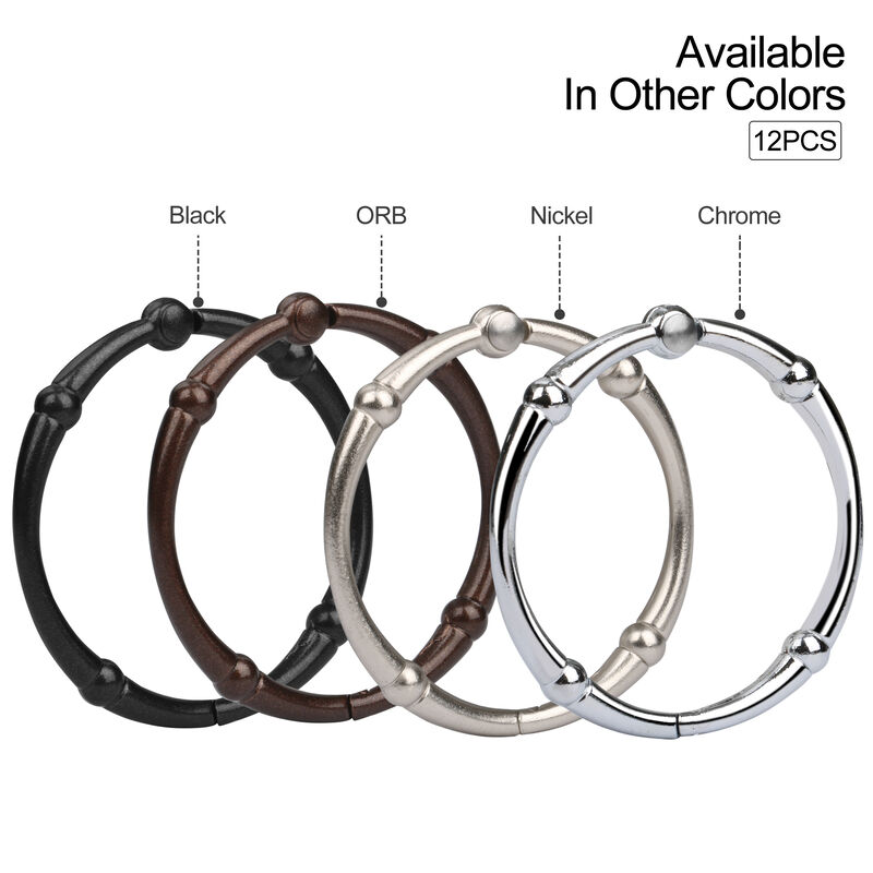Rust-Proof Shower Curtain Hooks with Clasp Closure, Set of 12 image number 8