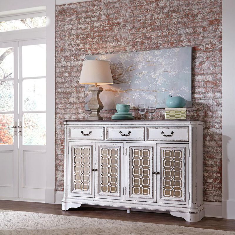 Liberty Furniture Magnolia Manor Hall Buffet in Antique White image number 3