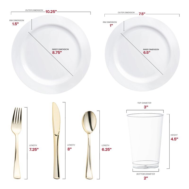 Solid White Economy Round Plastic Wedding Value Set (30 Sets) image number 2