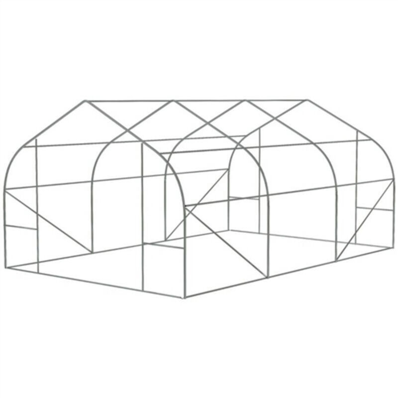 Heavy Duty Steel Frame Greenhouse with PE Cover – Strong, Durable Garden Shelter