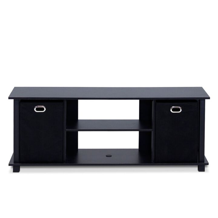 Furinno Furinno 13054BK/BK Econ Entertainment Center w/Storage Bins, Black