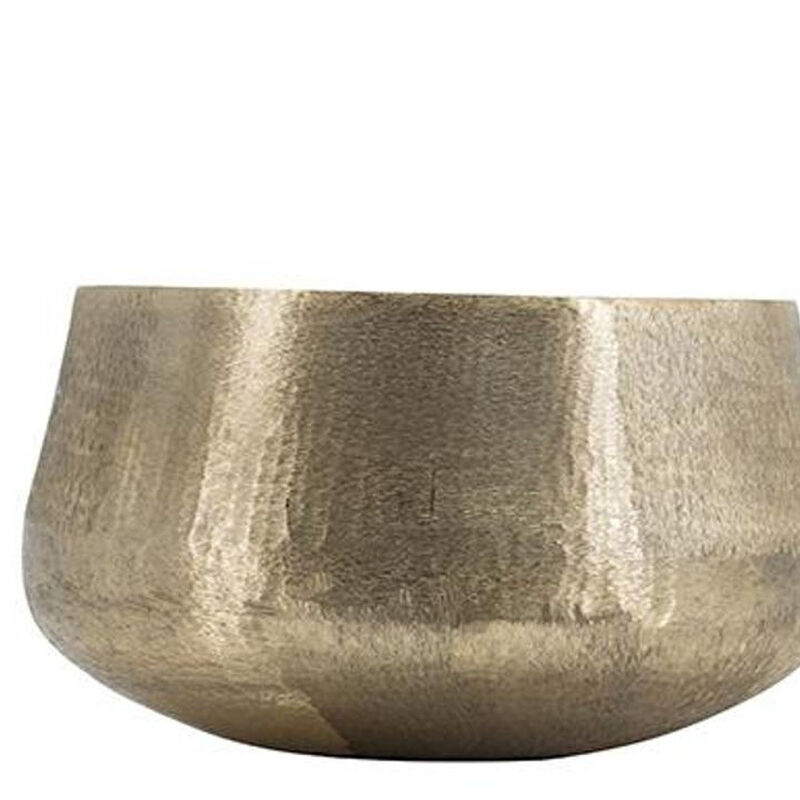 HomeRoots Set of Two Gold Aluminum Round Table Vases image number 3