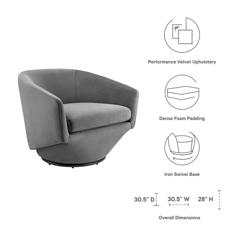 Series Performance Velvet Fabric Swivel Chair image number 7