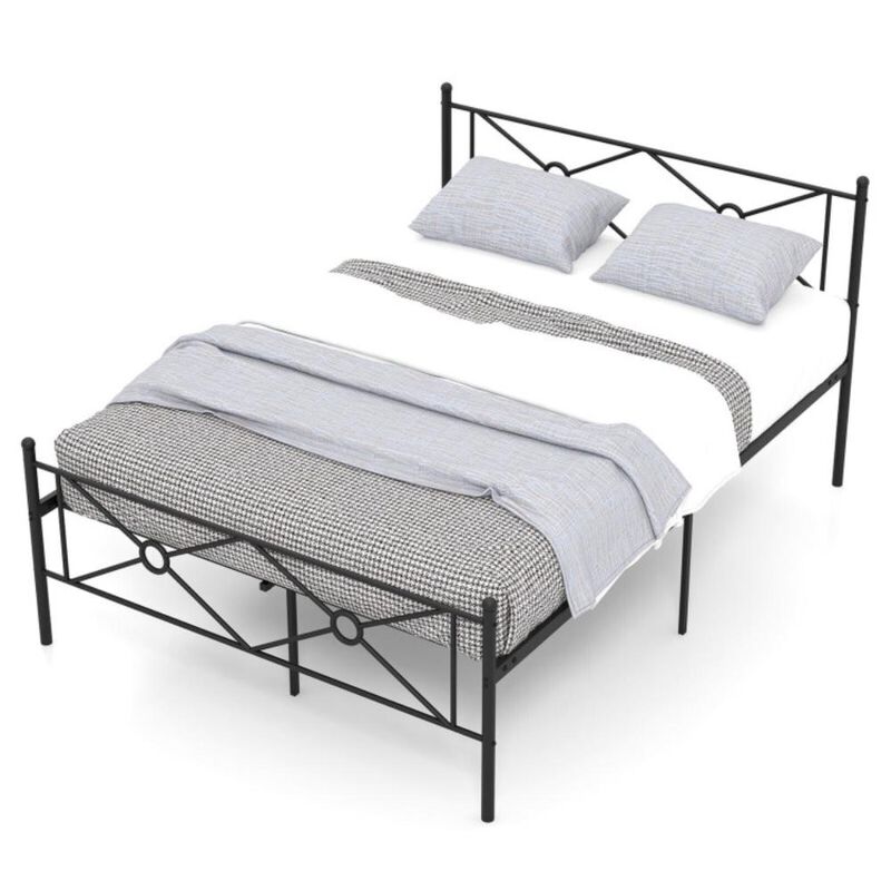 Hivvago Metal Platform Bed Frame with Headboard and Footboard