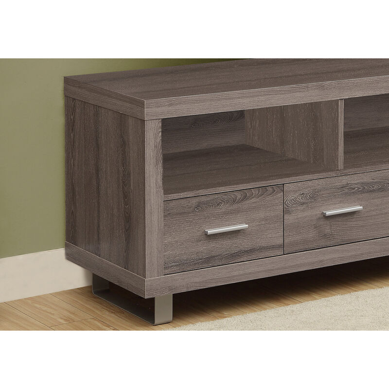 Monarch Specialties I 3250 Tv Stand, 48 Inch, Console, Media Entertainment Center, Storage Cabinet, Living Room, Bedroom, Laminate, Brown, Contemporary, Modern