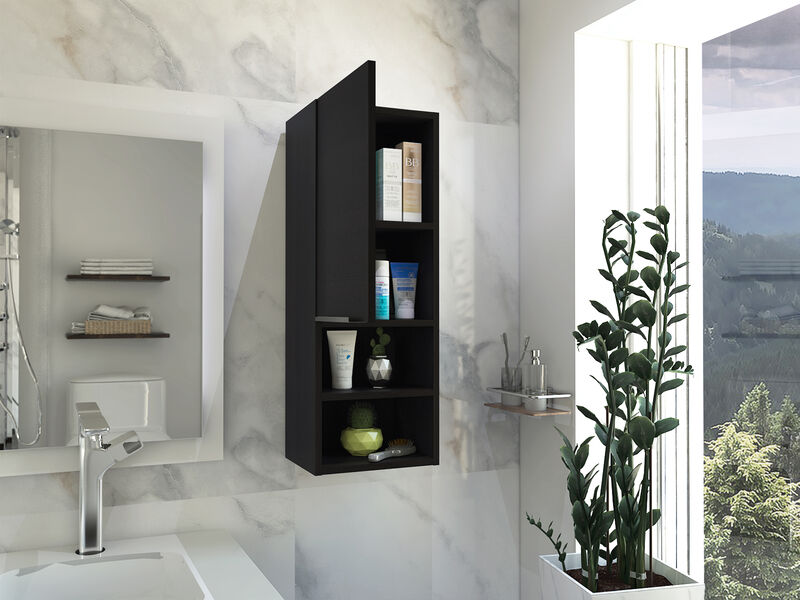 Streamdale Kingston Rectangle 2-Shelf Medicine Cabinet Black Wengue