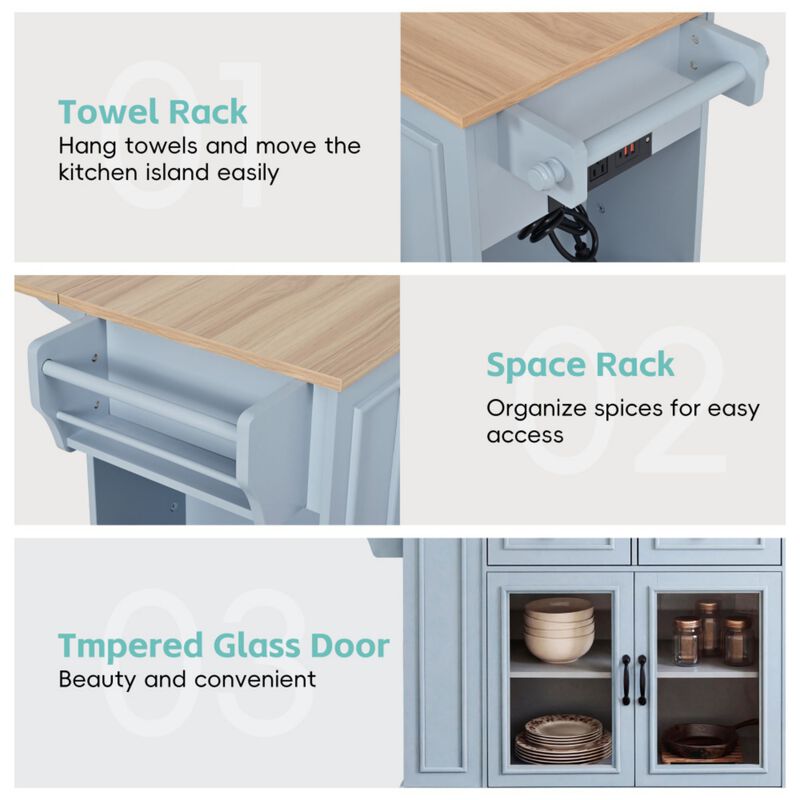 Lobswu Rolling Kitchen Island Cart image number 4