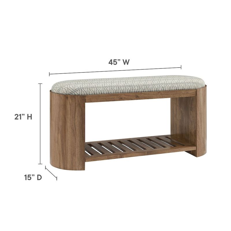 Ashby 45" Geometric Upholstered Bench image number 1