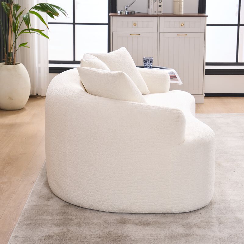 TATEUS Curved Chenille 30D Sponge Loveseat