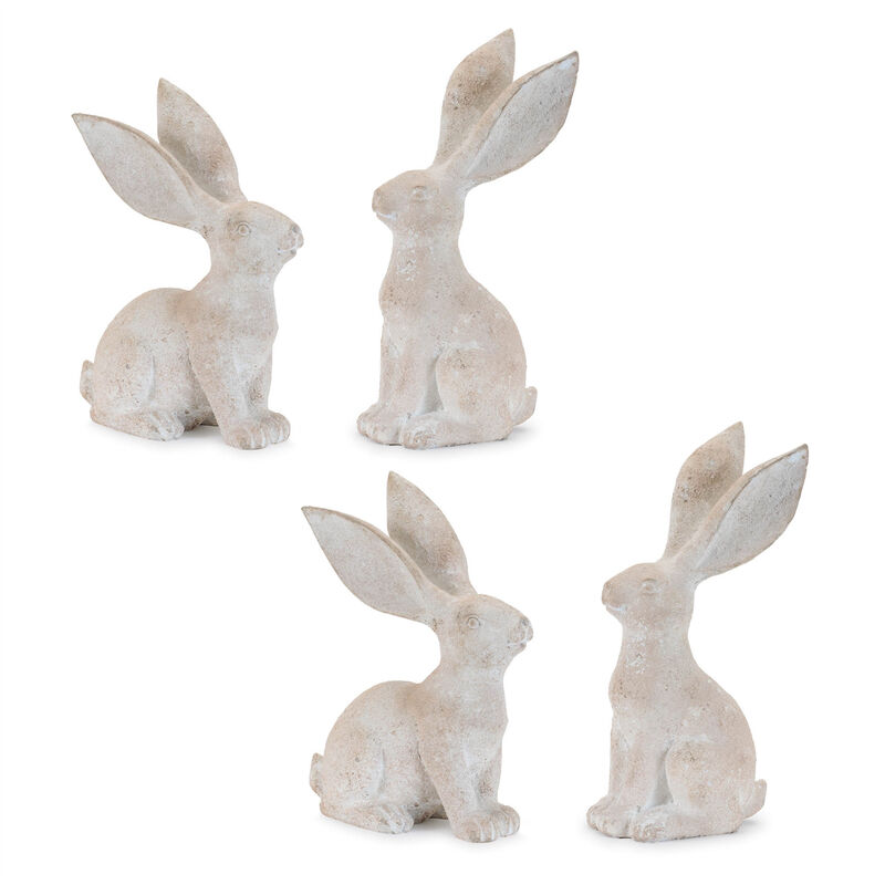 HomeRoots Set of Four Beige Resin Bunny Rabbit Figurines image number 0