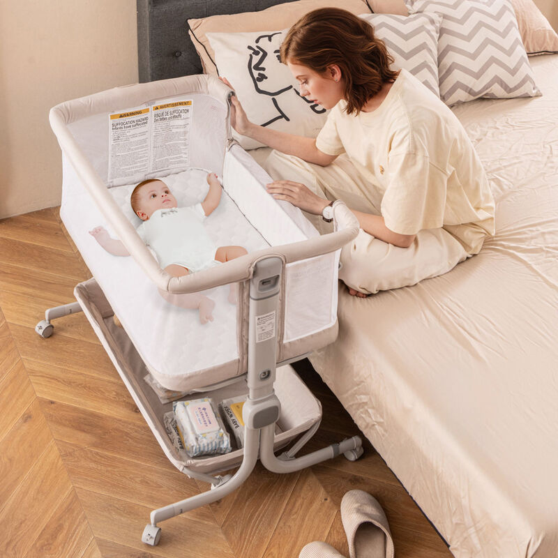 Baby Bassinet Bedside Sleeper with 6-Level Adjustable Height