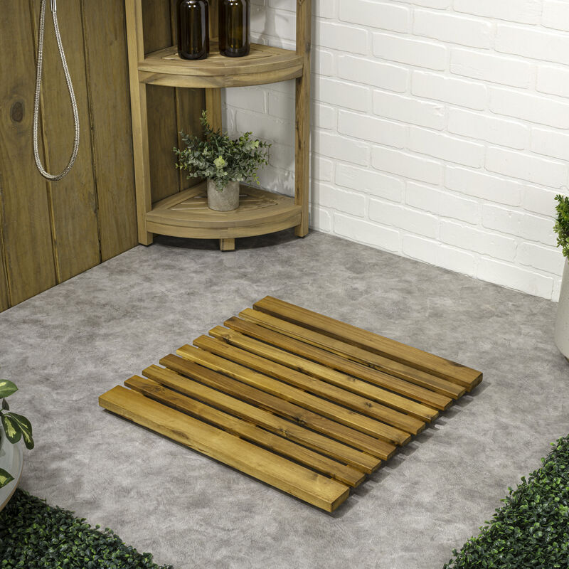 Paige Modern Classic Acacia Wood Slat Indoor/Outdoor Area Rug