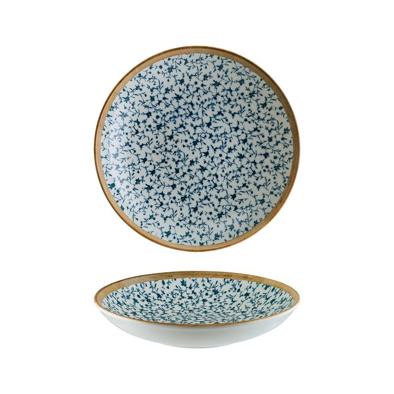 Calif dia.11" h:2.5" 57 oz. Round Decorated Porcelain Bowl (Set of 2)