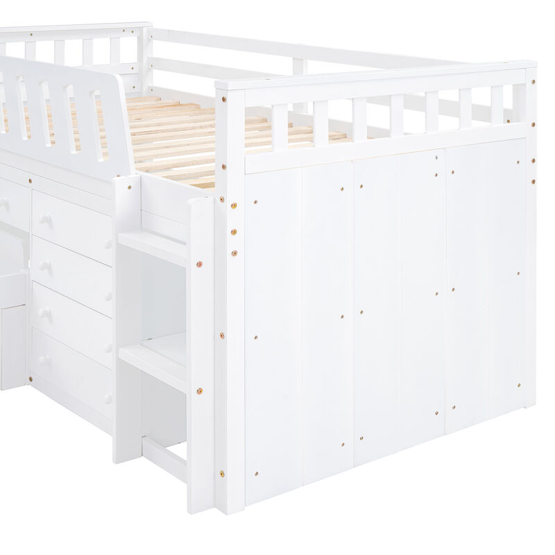 Merax L-shaped Loft Bed  with Platform Bed