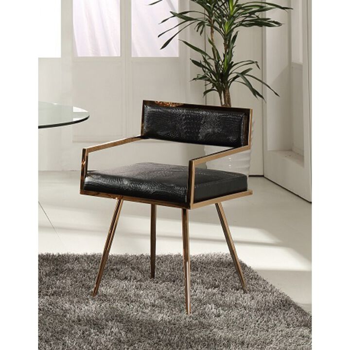 Rosario Modern Black & Rosegold Dining Chair