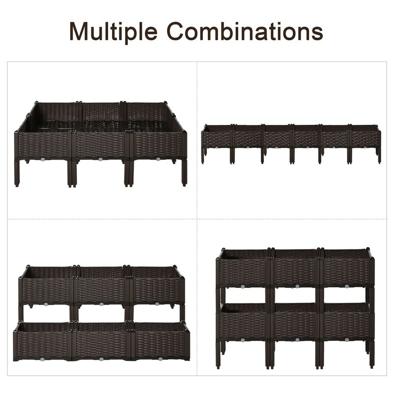Hivvago Raised Planter Box 6-Piece Set for Backyard Gardening image number 5