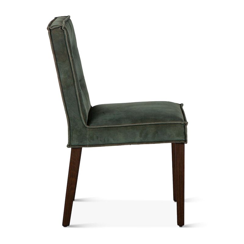 World Interiors Aven Dining Chair in Green Velvet with Dark Legs image number 5