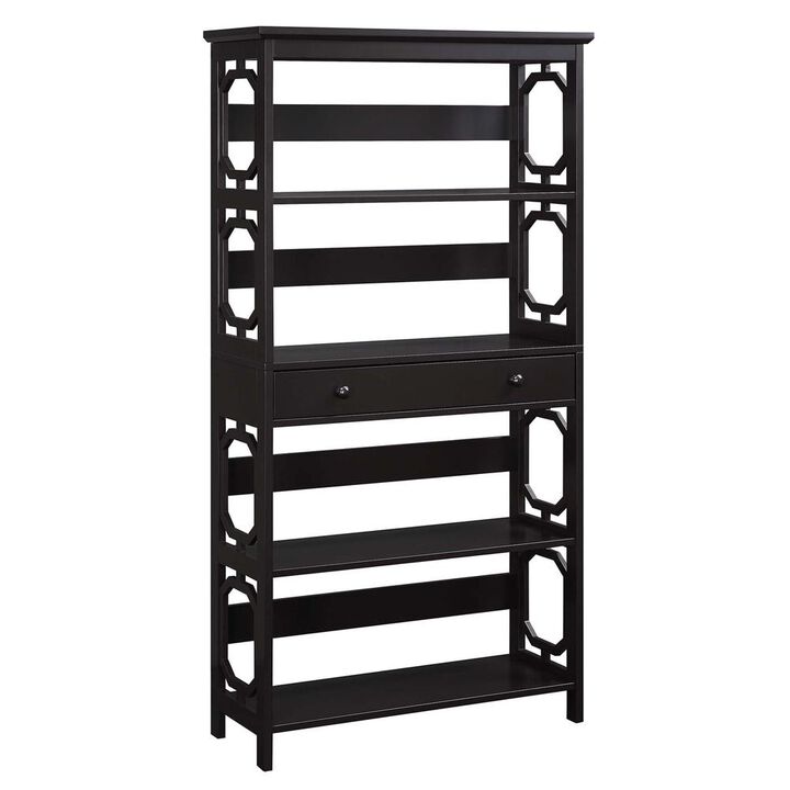 Convenience Concepts Omega 5 Tier Bookcase with Drawer, Espresso