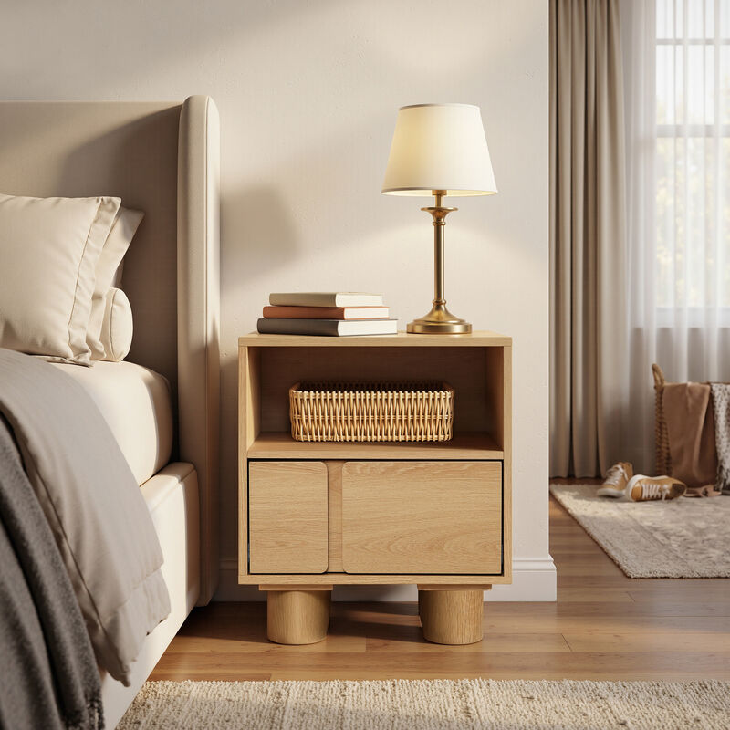 20" Blonde Birch 2-Drawer Wood Nightstand image number 1