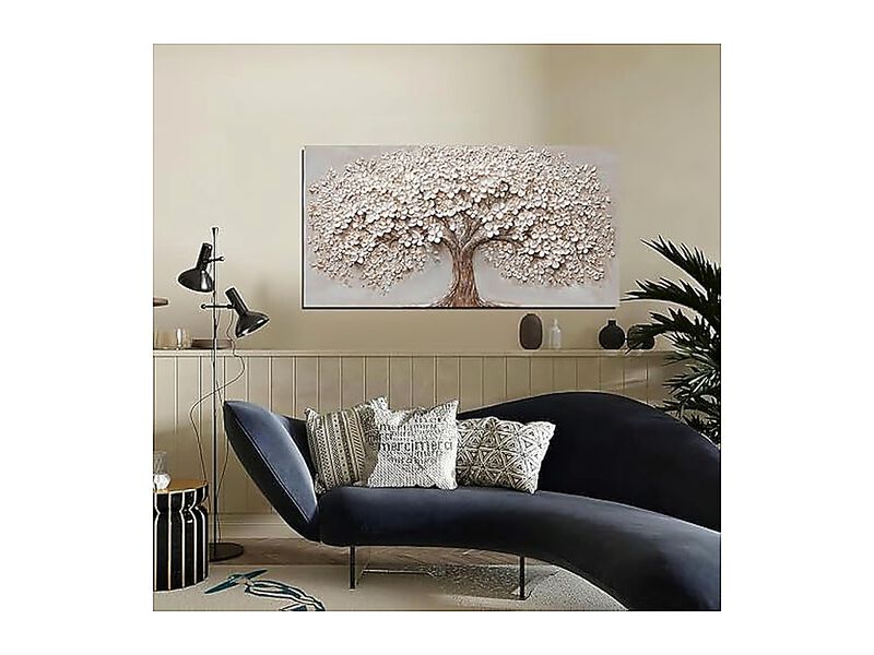 Canvas Wall Art Decor Modern Botanical Living Room Tree Life White Flower Walls image number 2