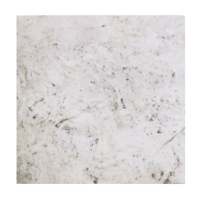 Modern Cranberry End Table with Marble Top