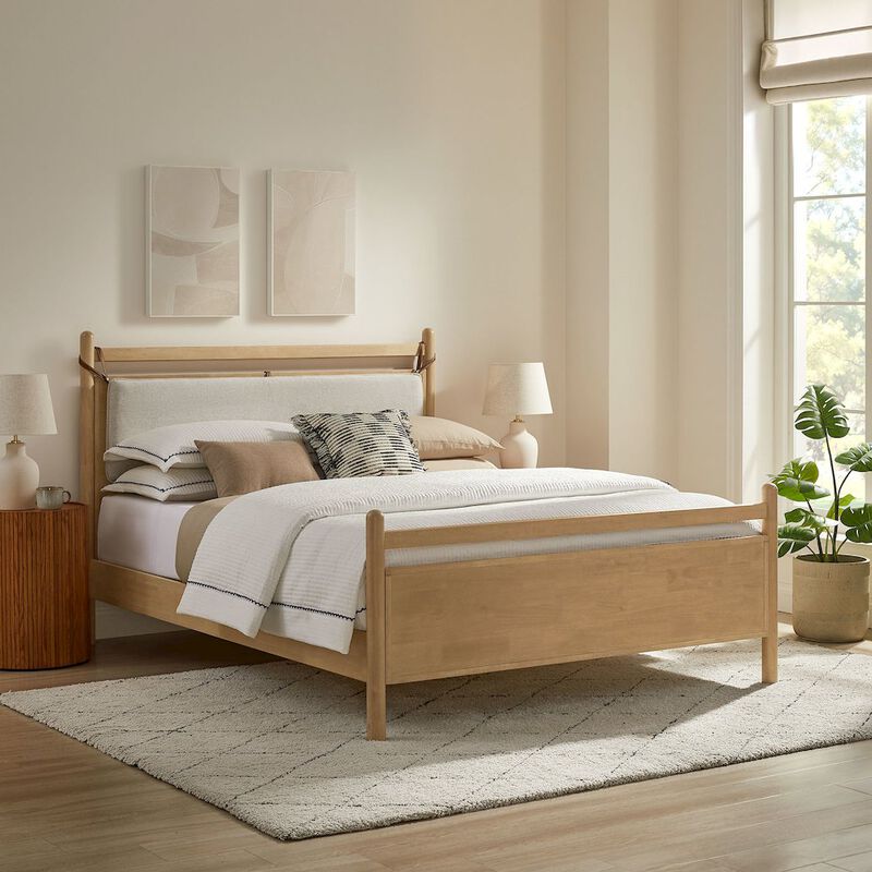Leni King Size Wood Platform Bed Frame image number 8